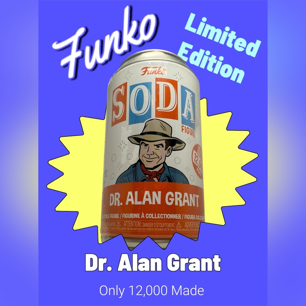 Dr.Alan Grant Funko Pop Soda Limited Edition 1 of 12,000 from jurassic Park